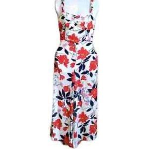 GB Gianni Bini Sweetheart Neckline Floral Pant Jumpsuit